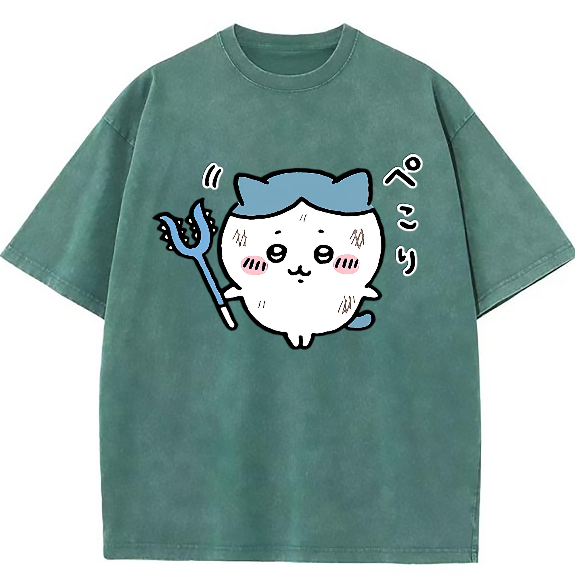 （画像用） ちいかわ ハチワレ Chii-kawa hachiware 綿100% ヴィンテージ風 半袖Tシャツ（フロントプリント）
